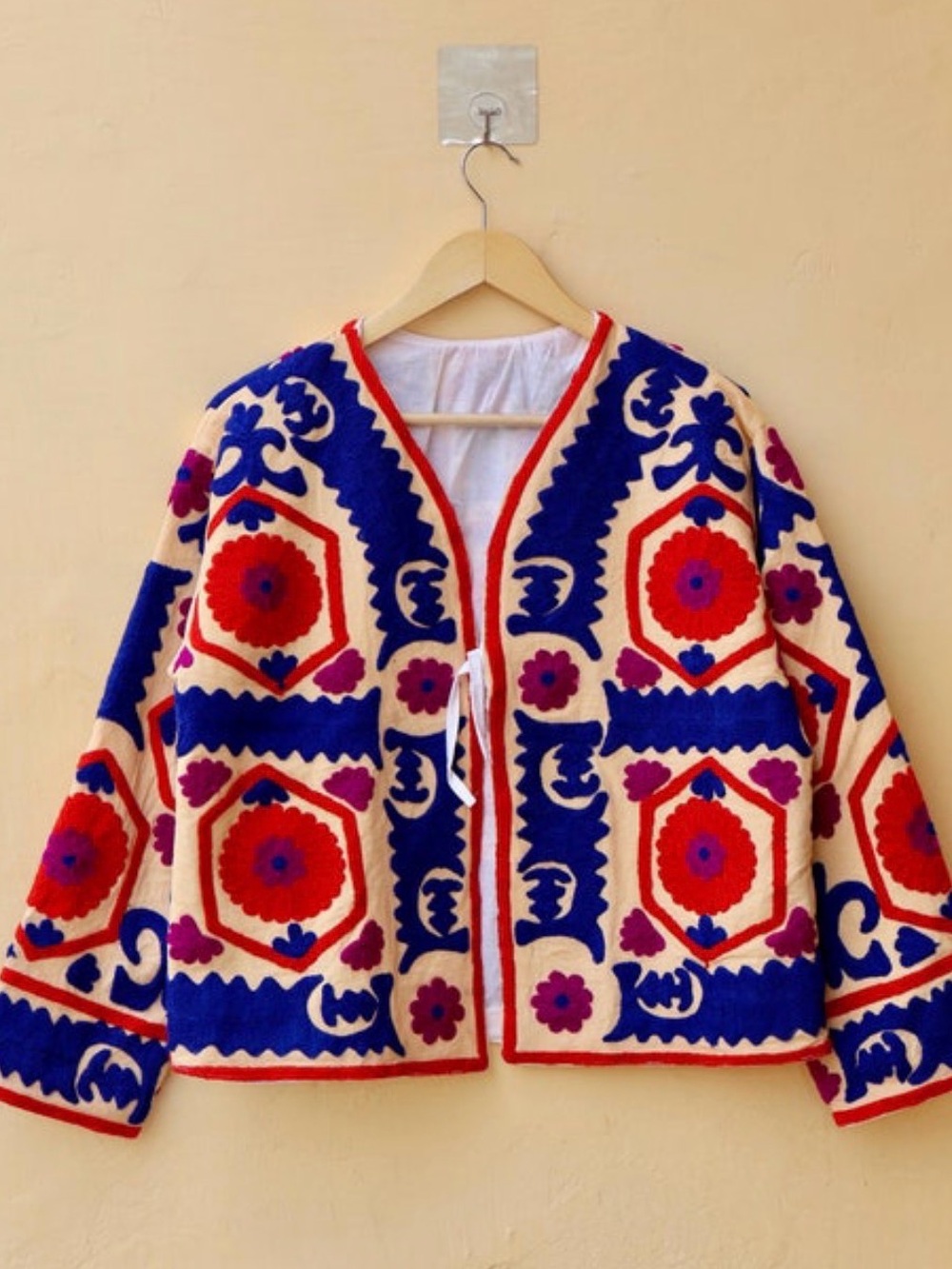 Handmade Suzani embroidered jacket/Indian Cotton jacket Artison Boho Size Medium